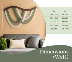 The Flow Wall Hanging, Scandinavian Wood Art and Interwoven Fiber Wall Decor V93