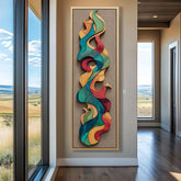 Tall Narrow Modern Abstract Wall Art, Long Vertical Abstract Print for Office, Dining Room, Living Room, or Bedroom, Long Narrow Artwork