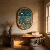Vintage Wildflowers Wall Decor, 24" x 36", Moody Florals Wall Art, Rustic Decor, Living Room Wall Art
