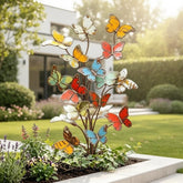 Colorful Metal Butterfly Garden Stakes, Iron Yard & Plant Pot Decor