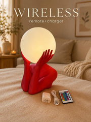 Sculptural Sphere Table Lamp, Modern Bedside Serenity, Artistic Ambient Light, Minimalist Home Decor