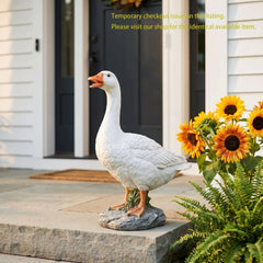 Dressable Realistic White Goose Statue, Farmhouse Porch Resin Garden Lawn Entryway Patio Decor Gift