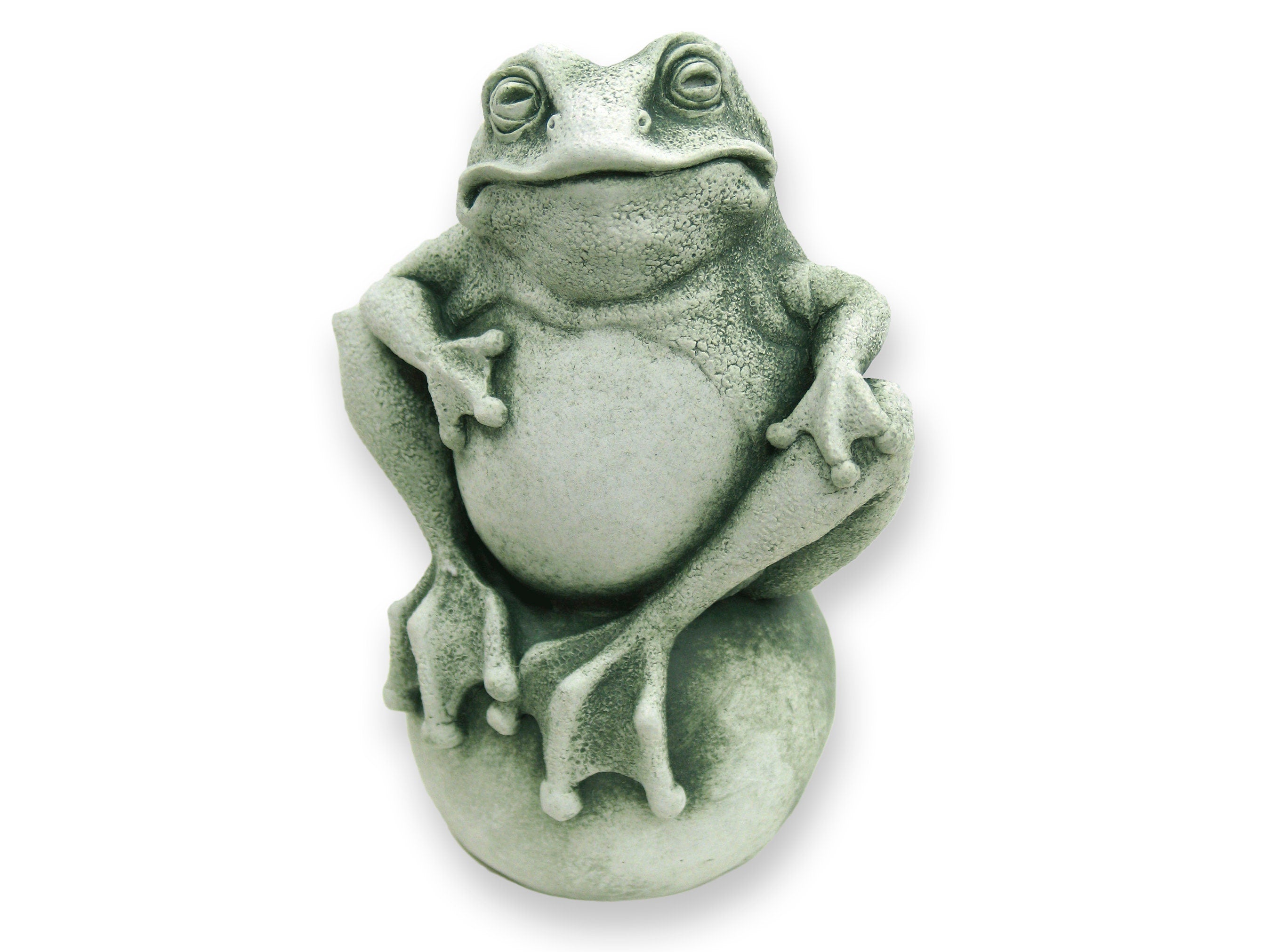 Frog Statue for Home & Garden, Frog Art Sculpture, Frog Home Decor, Frog Art Stone Sculpture, Frog Figurine, Frog on the Ball Garden Decor