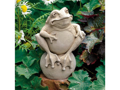 Frog Statue for Home & Garden, Frog Art Sculpture, Frog Home Decor, Frog Art Stone Sculpture, Frog Figurine, Frog on the Ball Garden Decor