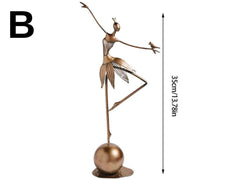 Metal Ballet Girl Sculpture: Garden Art Ornament