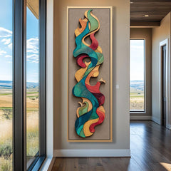 Tall Narrow Modern Abstract Wall Art, Long Vertical Abstract Print for Office, Dining Room, Living Room, or Bedroom, Long Narrow Artwork
