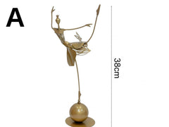 Metal Ballet Girl Sculpture: Garden Art Ornament