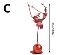 Metal Ballet Girl Sculpture: Garden Art Ornament