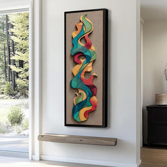Tall Narrow Modern Abstract Wall Art, Long Vertical Abstract Print for Office, Dining Room, Living Room, or Bedroom, Long Narrow Artwork