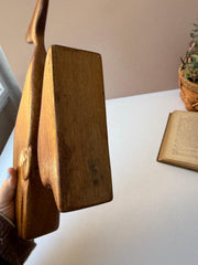 Vintage Handmade Wood Whale on Stand