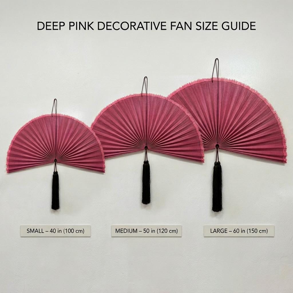 Pink Bamboo Wall Fan Decor | Boho Wall Art