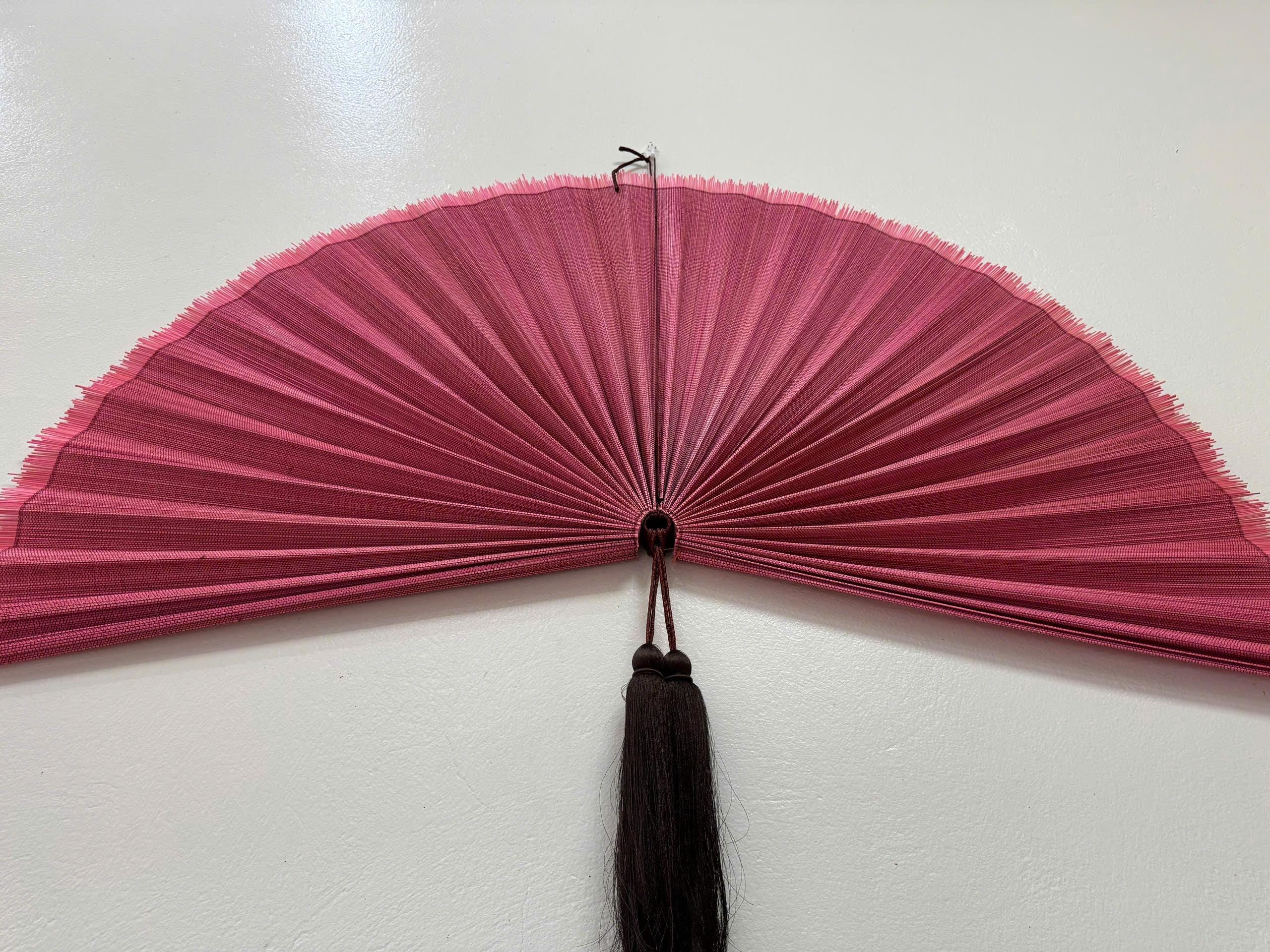 Pink Bamboo Wall Fan Decor | Boho Wall Art