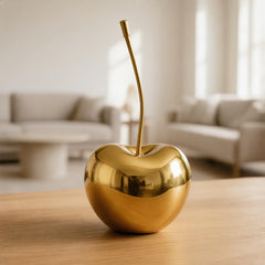 Gold Cherry Sculpture Resin Fruit Statue Modern Table Centerpiece Home Decor