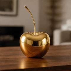 Gold Cherry Sculpture Resin Fruit Statue Modern Table Centerpiece Home Decor