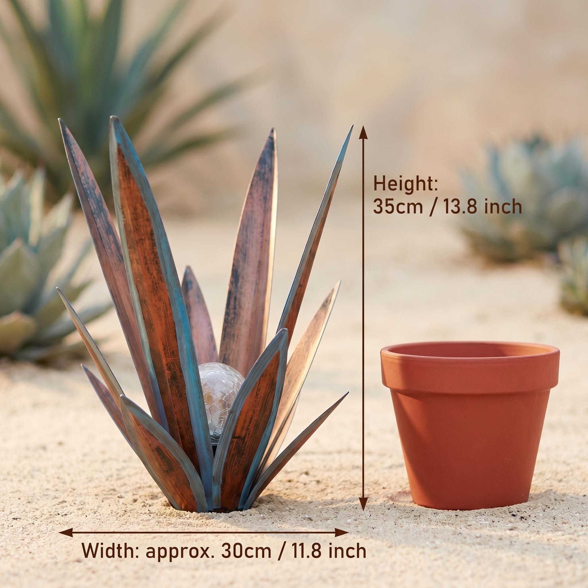 Glowing Solar Agave Garden Light, Outdoor Succulent Decor, Plant Lover Gift