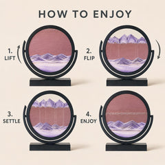 Moving Sand Art Landscape Decor, 360 Rotatable Sand Painting, Modern Office Desk Accessory
