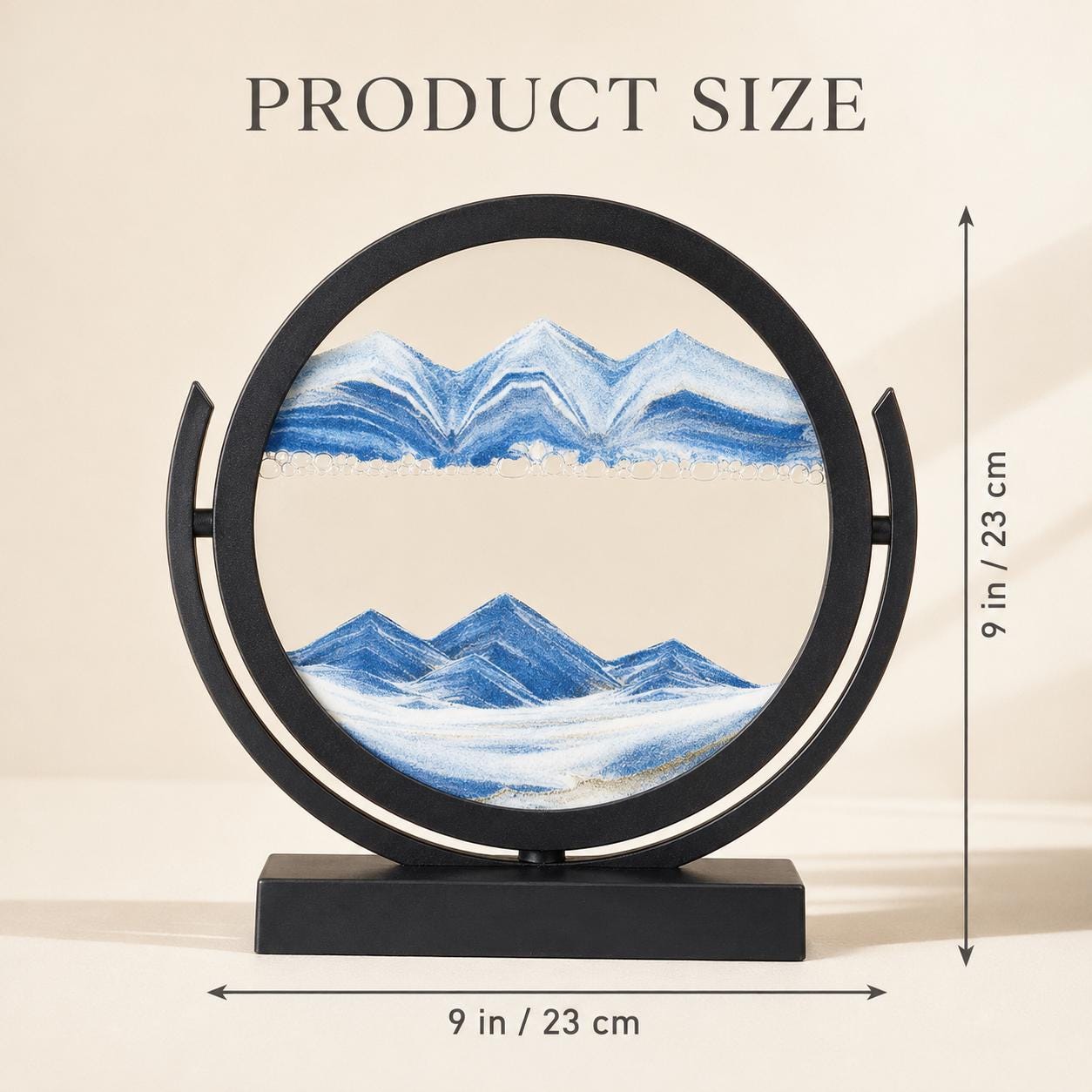 Moving Sand Art Landscape Decor, 360 Rotatable Sand Painting, Modern Office Desk Accessory