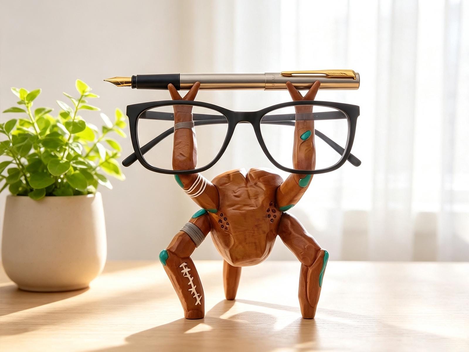 Rocky Figurine Sci Fi Desk Decor, 3D Printed Glasses/Pencil Holder